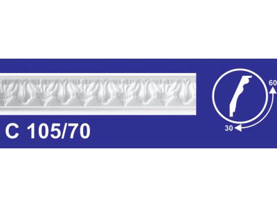 Изображение товара Инжекционный плинтус 30*60*2м  C105/70 (уп-60шт) в Миди Лтд