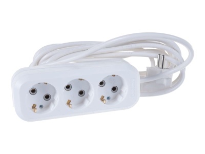 Удлинитель 3 гнезда с/з 5м (30шт/кор) - фото в Миди Лтд Изображение товара Удлинитель 3 гнезда с/з 5м (30шт/кор) в Миди Лтд