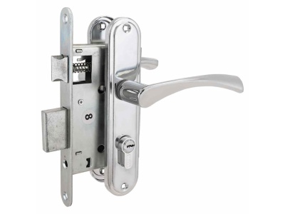 Замок врезной 3B 4-103 CP с ручкой Аллюр    - фото в Миди Лтд Изображение товара Замок врезной 3B 4-103 CP с ручкой Аллюр    в Миди Лтд