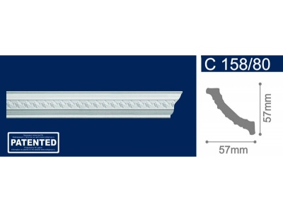 Изображение товара УИнжекционный плинтус 57*57*2м  C158/80 (уп-45шт) в Миди Лтд