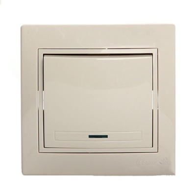 Изображение товара Выключатель 1-кл LEZARD Мира кремовая с вставкой с подсветкой в Миди Лтд