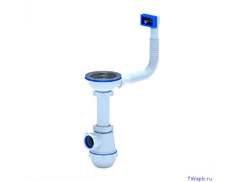 Изображение товара Сифон Ани Грот 3 1/2"*40 с гибким переливом мойки (5шт/уп) в Миди Лтд