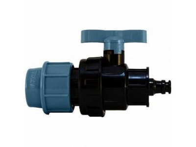 Кран шаровый ПНД 20 быстросъемный ИТАЛ (160шт/уп) - фото в Миди Лтд Изображение товара Кран шаровый ПНД 20 быстросъемный ИТАЛ (160шт/уп) в Миди Лтд