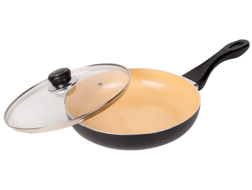 Сковорода GALAXY GL 9817 26*5.3см с крышкой керамическое покрытие для всех видов плит - фото в Миди Лтд Изображение товара Сковорода GALAXY GL 9817 26*5.3см с крышкой керамическое покрытие для всех видов плит в Миди Лтд