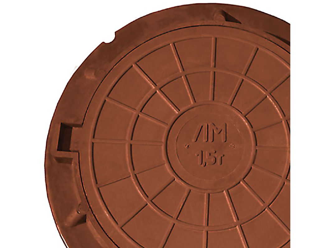 Изображение товара Люк Полимерно песчаный тип ЛМ(А15) коричневый (d крышки 576мм внешний d 750мм нагрузка до 1,5т) в Миди Лтд
