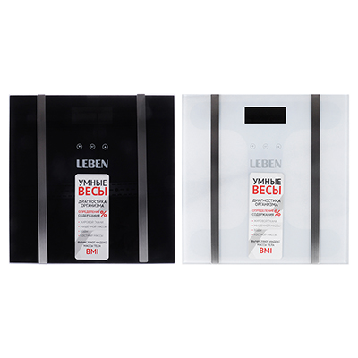 Изображение товара Весы напольные диагностические LEBEN 30*30*2,5см максимальная нагрузка до 180кг (10шт/кор) в Миди Лтд
