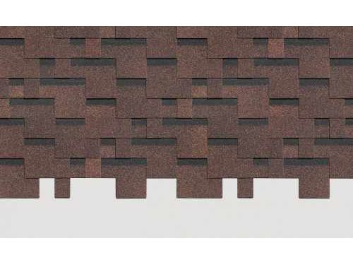 Изображение товара Черепица гибкая битумная DOCKE PIE Standart Тетрис 1000*318мм Коричневая (3м2/уп) в Миди Лтд