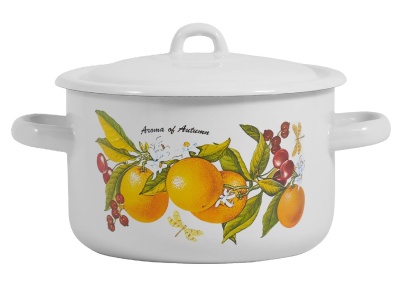 Изображение товара Кастрюля эмаль белая 2,9л Фруктовая фантазия С-16111/4Э (4шт/уп) Х в Миди Лтд