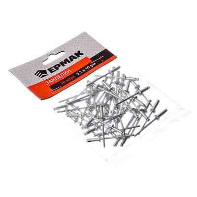 Заклепки ЕРМАК  3,2х10мм 50шт/уп    ХХ - фото в Миди Лтд Изображение товара Заклепки ЕРМАК  3,2х10мм 50шт/уп    ХХ в Миди Лтд