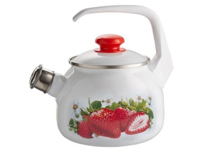 Изображение товара Чайник эмаль белая 2,5л Сочная клубника С-2711АПсв/4Рч (4шт/уп) в Миди Лтд