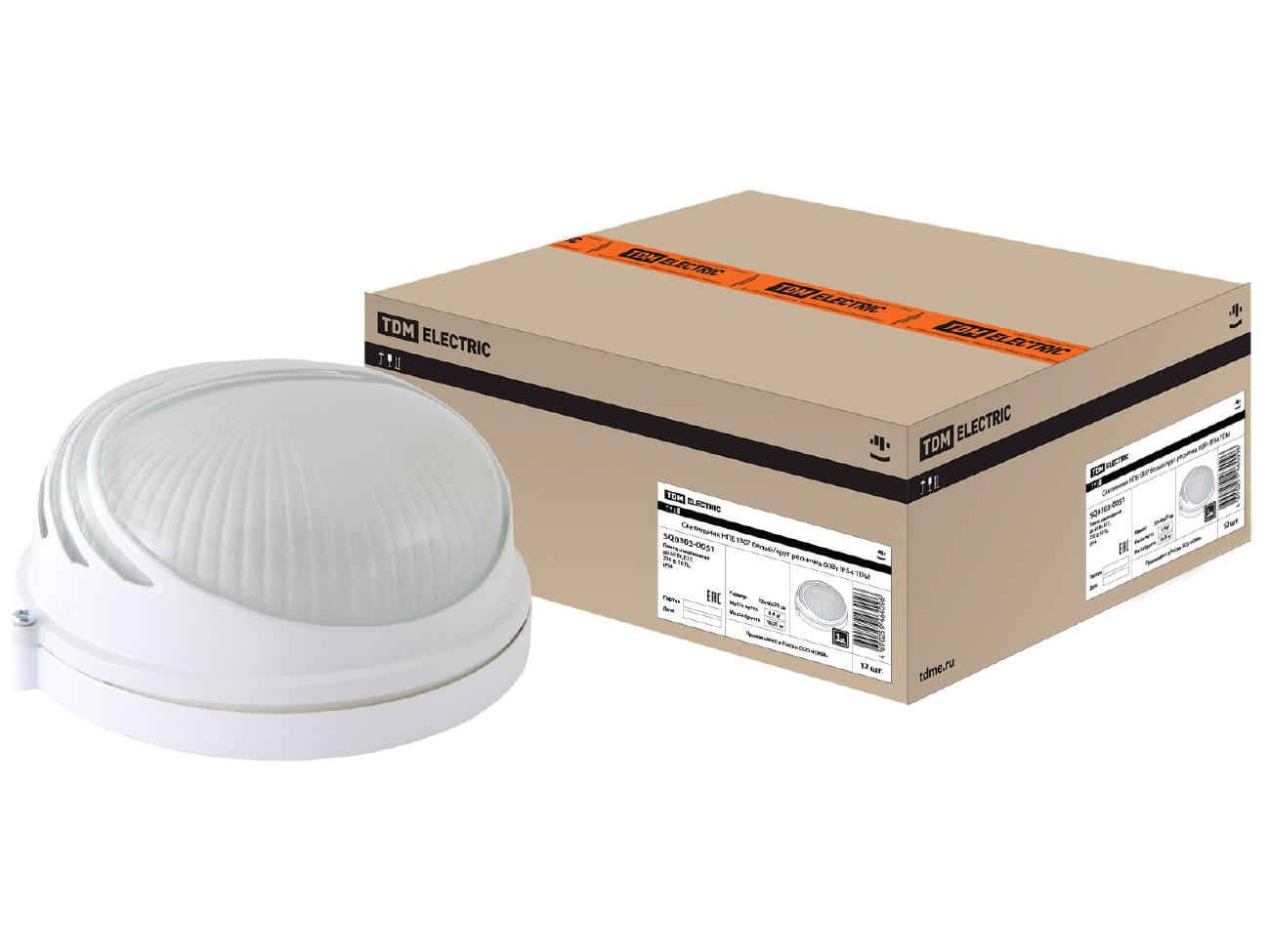 Изображение товара Светильник НПБ1307 белый круг ресничка IP54 60Вт TDM в Миди Лтд