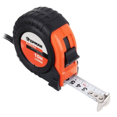 Изображение товара Рулетка 10м*25мм ЕРМАК с обрезиненным корпусом (6шт/уп)(60шт/кор) в Миди Лтд
