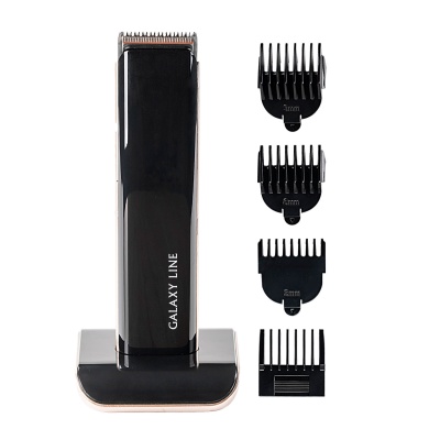 Набор для стрижки GALAXY GL 4160 Черный аккумуляторный 4 насадки USB зарядка подставка - фото в Миди Лтд Изображение товара Набор для стрижки GALAXY GL 4160 Черный аккумуляторный 4 насадки USB зарядка подставка в Миди Лтд