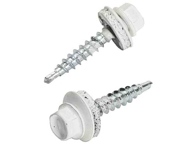 Изображение товара Саморез кровельный мет-дер, белый 4,8*35 RAL 9003 (250шт/уп) в Миди Лтд