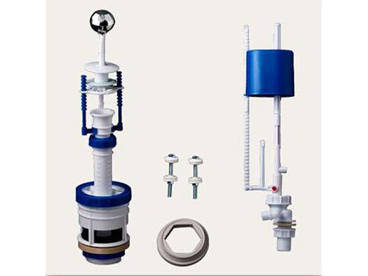 Изображение товара Арматура для бачка шток/универсальная/нижний подвод/метал кнопка/плоский клапан (25шт) в Миди Лтд