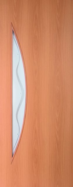 Изображение товара Полотно дверное ПО со стеклом фьюзинг Луна ламинированное миланский орех 900 в Миди Лтд