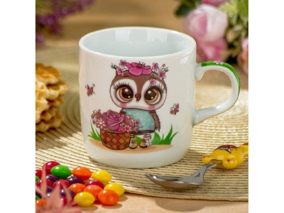 Кружка детская керамика 230мл Daniks Цветочная сова (12шт/уп) - фото в Миди Лтд Изображение товара Кружка детская керамика 230мл Daniks Цветочная сова (12шт/уп) в Миди Лтд
