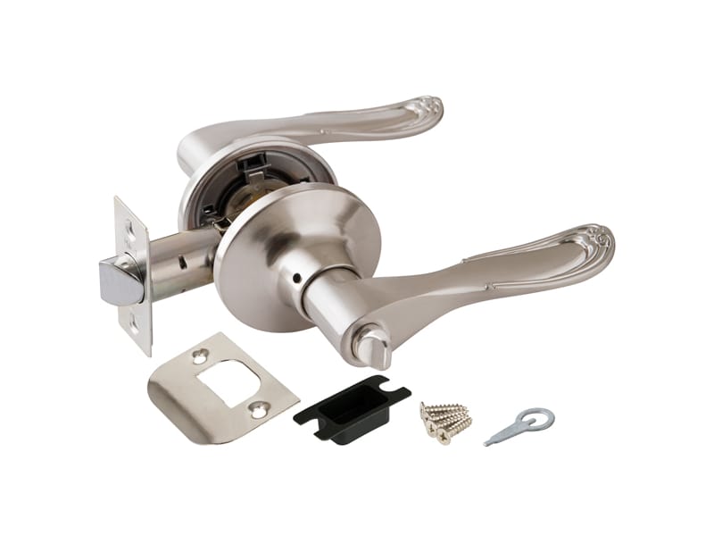 Замок ручка Никель матовый с фиксатором 6030 SN-B - фото в Миди Лтд Изображение товара Замок ручка Никель матовый с фиксатором 6030 SN-B в Миди Лтд