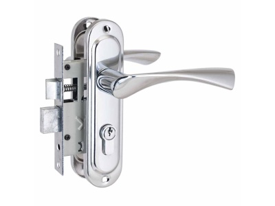 Замок врезной 103/50 CP хром с ручкой Стандарт (20шт/уп) - фото в Миди Лтд Изображение товара Замок врезной 103/50 CP хром с ручкой Стандарт (20шт/уп) в Миди Лтд