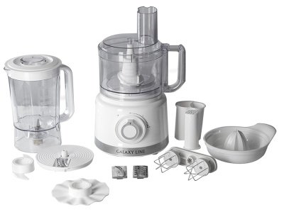 Кухонный комбаин GALAXY LINE GL 2309 1000Вт чаша 1,5л 8 насадок 2 скорости Х - фото в Миди Лтд Изображение товара Кухонный комбаин GALAXY LINE GL 2309 1000Вт чаша 1,5л 8 насадок 2 скорости Х в Миди Лтд