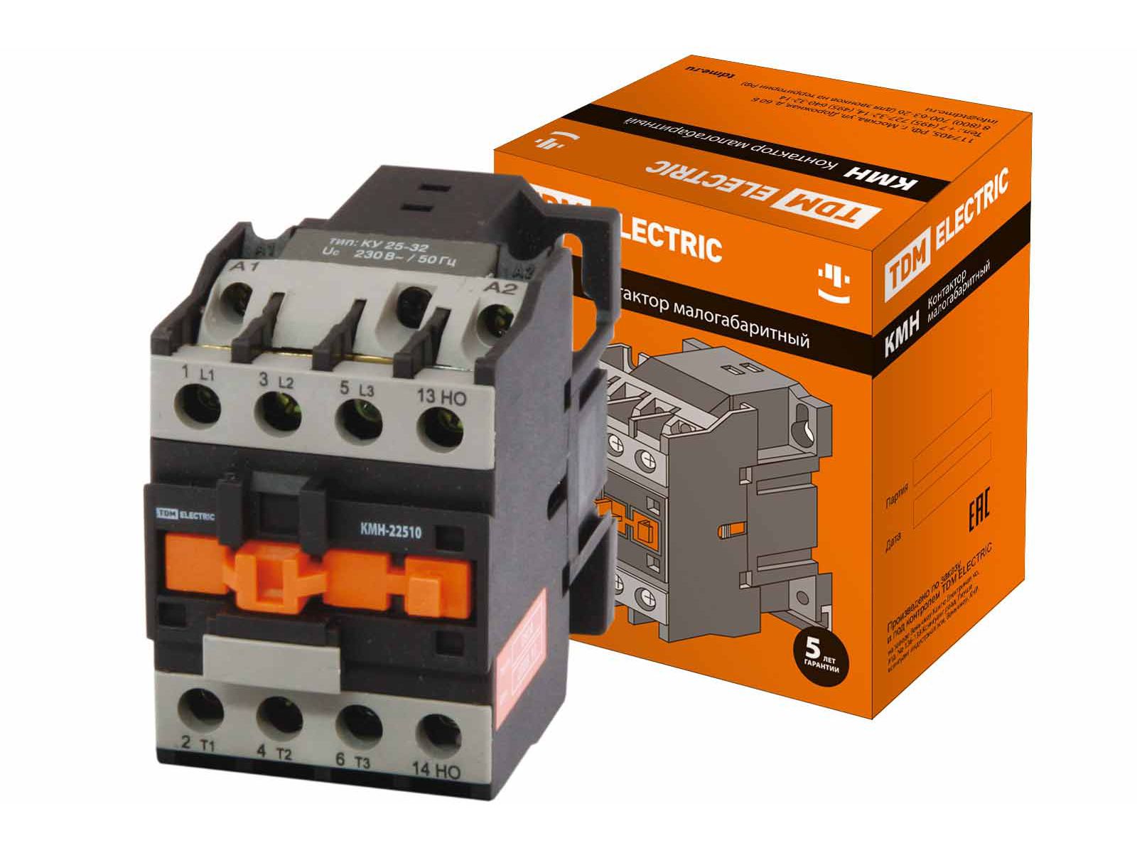 Контактор КМН-23210 32А 230В/АС31НО TDM - фото в Миди Лтд Изображение товара Контактор КМН-23210 32А 230В/АС31НО TDM в Миди Лтд