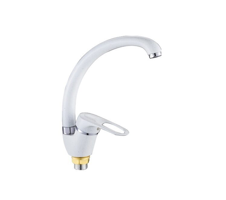 Смеситель для кухни цветной, высокий излив 40мм гайка белый ХХХ - фото в Миди Лтд Изображение товара Смеситель для кухни цветной, высокий излив 40мм гайка белый ХХХ в Миди Лтд