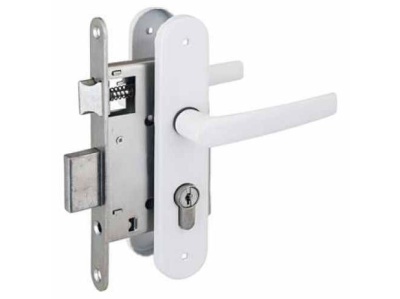 Замок врезной ЗВ4-3.08 белый шуруп Птимаш (10шт/уп) - фото в Миди Лтд Изображение товара Замок врезной ЗВ4-3.08 белый шуруп Птимаш (10шт/уп) в Миди Лтд