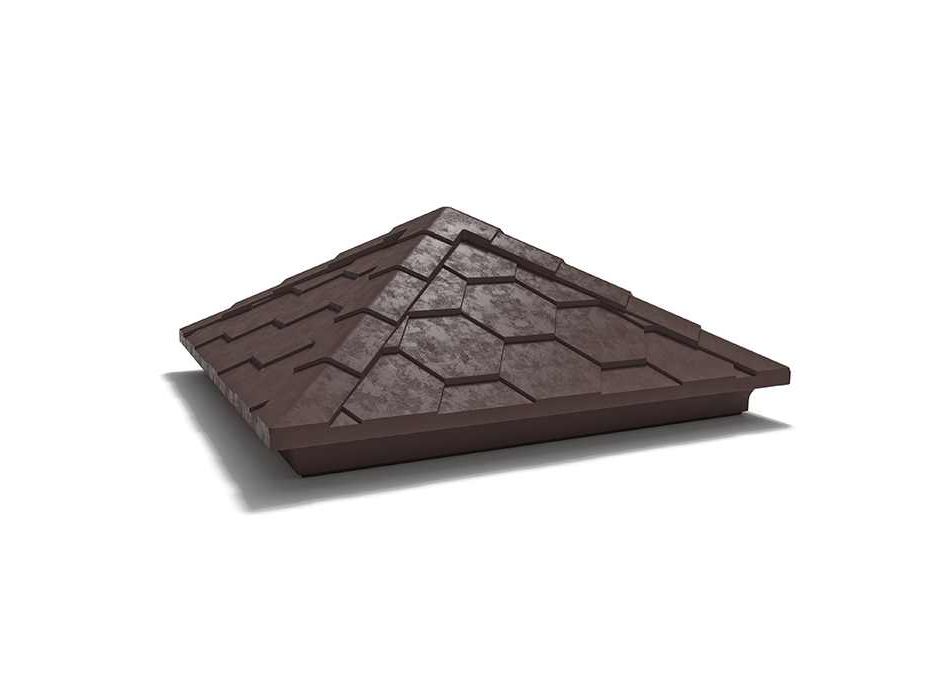 Изображение товара Колпак столба полимерно песчанный ZKING темно-коричневый (390*390*43мм) в Миди Лтд