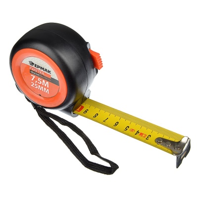Рулетка  7,5м*25мм ЕРМАК автостоп, АBS пластик (60шт/кор) - фото в Миди Лтд Изображение товара Рулетка  7,5м*25мм ЕРМАК автостоп, АBS пластик (60шт/кор) в Миди Лтд