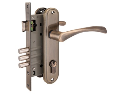 Замок врезной 103/3 AB старая бронза с ручкой Аллюр (12шт/уп) - фото в Миди Лтд Изображение товара Замок врезной 103/3 AB старая бронза с ручкой Аллюр (12шт/уп) в Миди Лтд