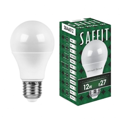 Изображение товара Лампа светодиодная LED SAFFIT груша SBА6012 12W Е27 А60 2700K в Миди Лтд