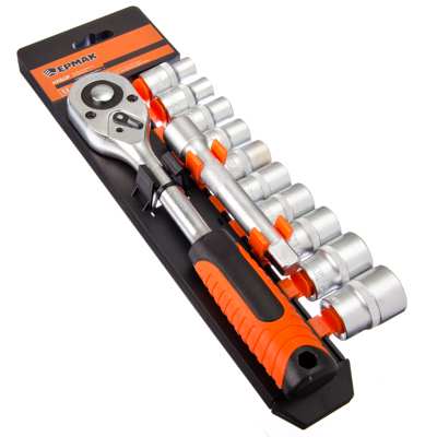 Набор торцевых головок ЕРМАК 12 предметов, 1/2" головки, удлинитель и трещотка (15шт/кор) - фото в Миди Лтд Изображение товара Набор торцевых головок ЕРМАК 12 предметов, 1/2" головки, удлинитель и трещотка (15шт/кор) в Миди Лтд
