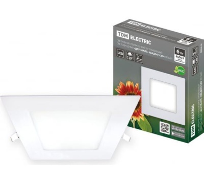 Светильник светодиодный СВО Даунлайт 6Вт 6500К ультратонкий встраиваемый TDM - фото в Миди Лтд Изображение товара Светильник светодиодный СВО Даунлайт 6Вт 6500К ультратонкий встраиваемый TDM в Миди Лтд
