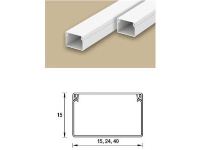 Изображение товара Кабель-канал  15х15мм 2,0м Белый (40шт/уп) в Миди Лтд