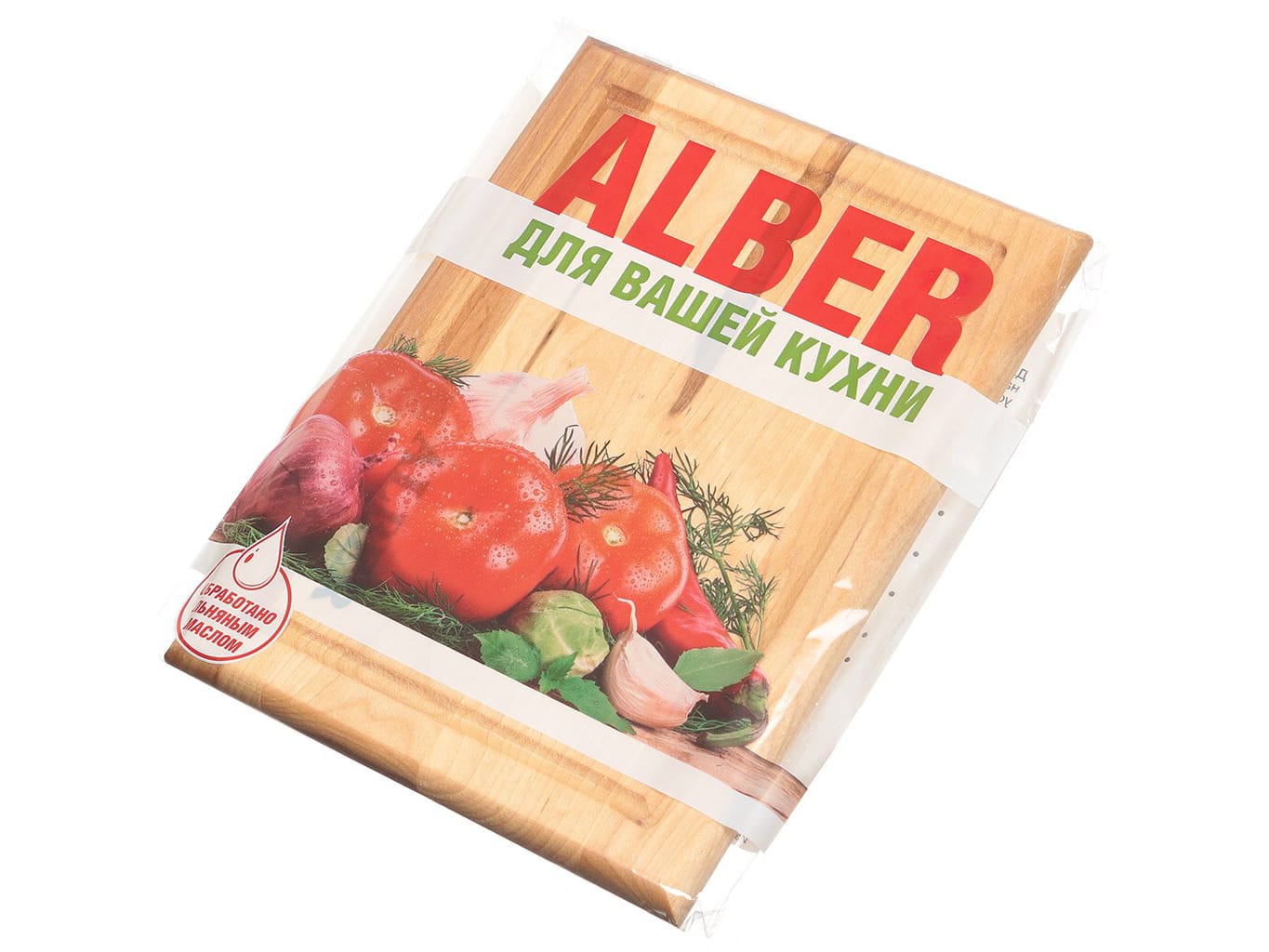 Изображение товара Доска разделочная дерево прямоугольная с кровостоком 24*18*1,8см (20шт/уп) в Миди Лтд