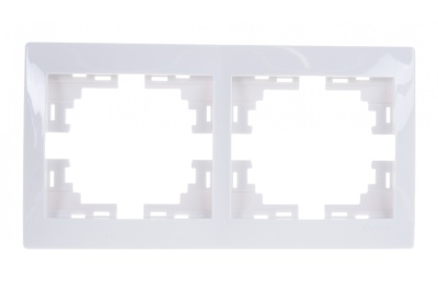 Рамка 2-ая LEZARD Мира горизонтальная б/вставок белая - фото в Миди Лтд Изображение товара Рамка 2-ая LEZARD Мира горизонтальная б/вставок белая в Миди Лтд