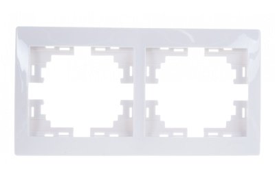 Рамка 2-ая LEZARD Мира горизонтальная б/вставок белая - фото в Миди Лтд Изображение товара Рамка 2-ая LEZARD Мира горизонтальная б/вставок белая в Миди Лтд