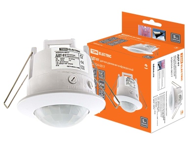 Датчик движения точечный ДДТ-01 1200Bт 10-420с 6м 3+Лк IP20 TDM - фото в Миди Лтд Изображение товара Датчик движения точечный ДДТ-01 1200Bт 10-420с 6м 3+Лк IP20 TDM в Миди Лтд