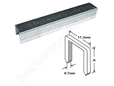 Скоба узкая 10мм (11,3*0,7мм) (уп-1000шт) - фото в Миди Лтд Изображение товара Скоба узкая 10мм (11,3*0,7мм) (уп-1000шт) в Миди Лтд