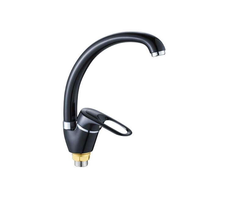 Смеситель для кухни цветной, высокий излив 40мм гайка черный ХХХ - фото в Миди Лтд Изображение товара Смеситель для кухни цветной, высокий излив 40мм гайка черный ХХХ в Миди Лтд