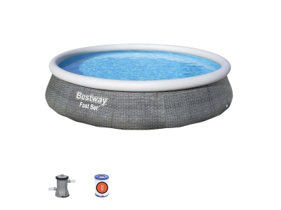 Изображение товара Бассейн надувной с фильтр насосом BESTWAY Fast Set 396*84см 57376 в Миди Лтд