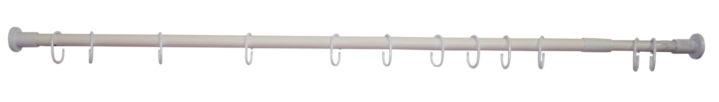 Изображение товара Карниз для ванной раздвижной 115-205 см. с кольцами СЕРЫЙ (1/30уп.) 509-09 в Миди Лтд