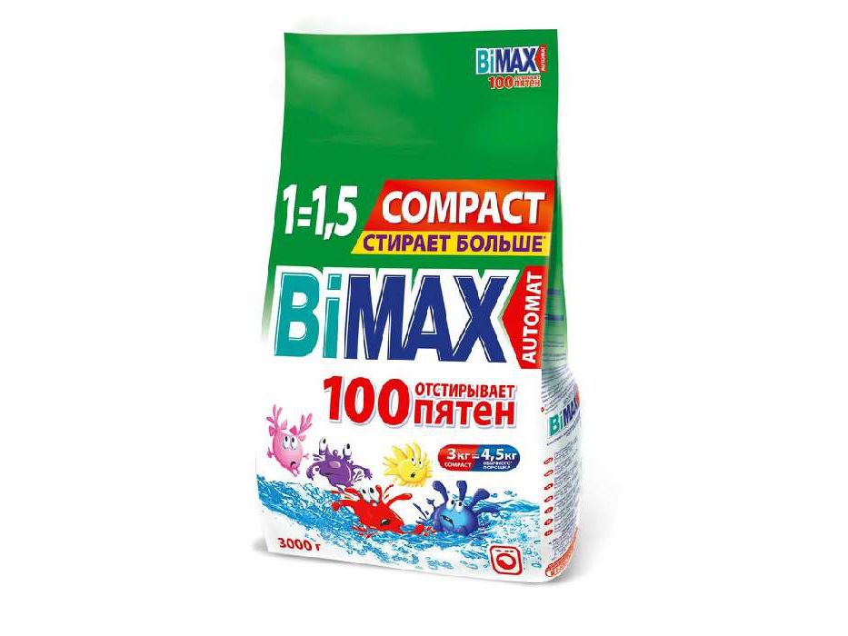 Изображение товара Стиральный порошок автомат BIMAX 100 пятен 1,5кг  203560 в Миди Лтд