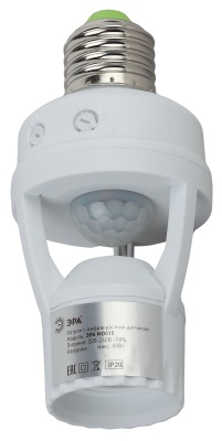 Датчик движения-патрон ЭРА MD15 Е27 60Вт 360гр 6м IP20 - фото в Миди Лтд Изображение товара Датчик движения-патрон ЭРА MD15 Е27 60Вт 360гр 6м IP20 в Миди Лтд