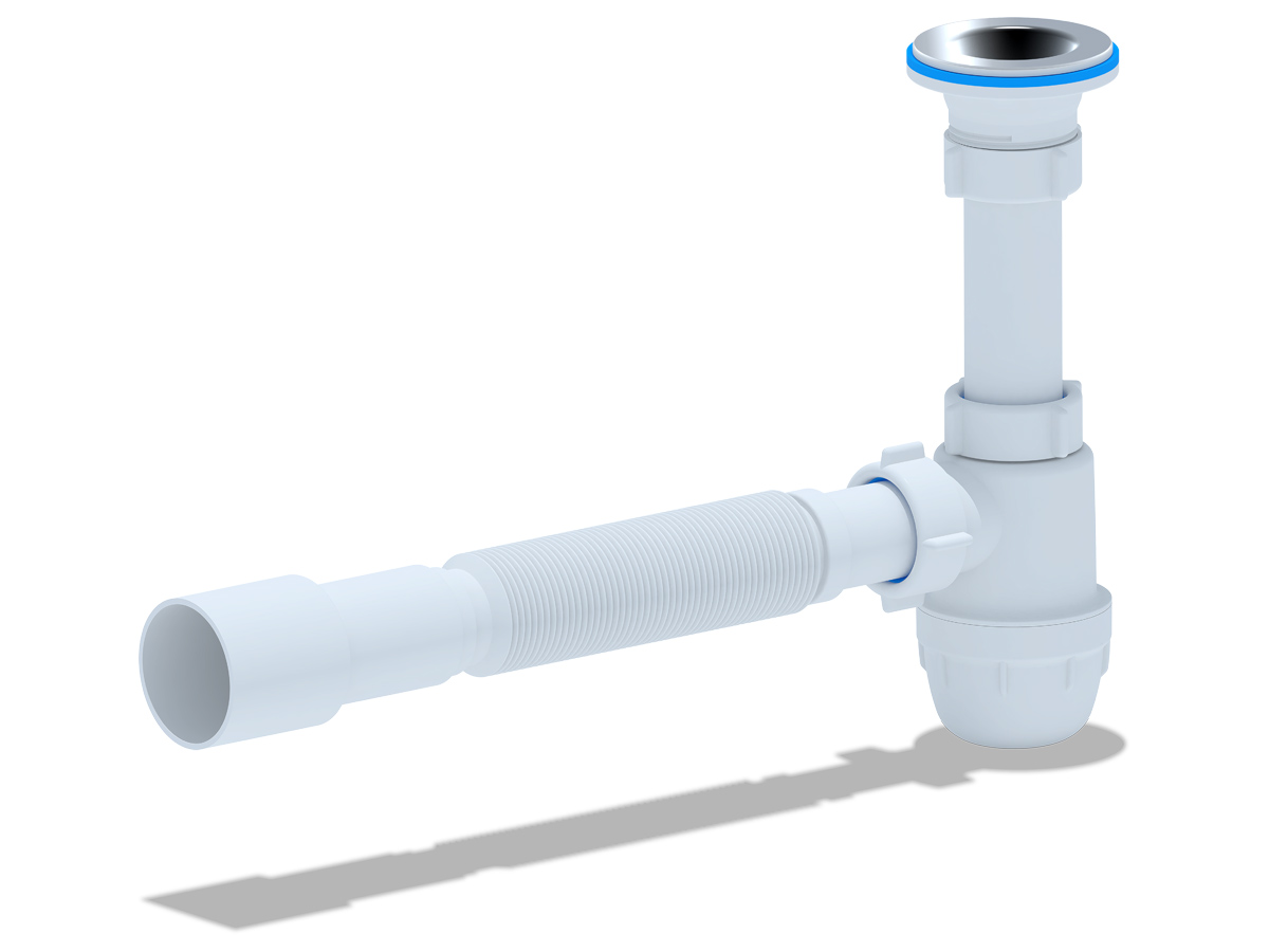 Изображение товара Сифон Ани 1 1/4"*32 "Юнг" с гибкой трубой 32*40/50 (15шт/уп) в Миди Лтд