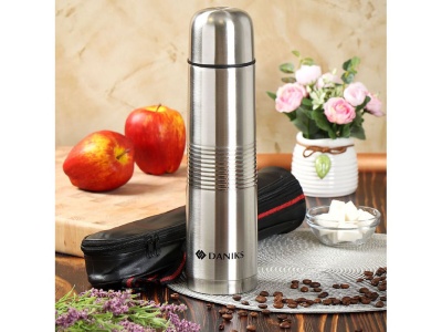 Термос нерж сталь 1л (SL-100ZY) универсальная горловина Daniks Серебристый (24шт/уп) - фото в Миди Лтд Изображение товара Термос нерж сталь 1л (SL-100ZY) универсальная горловина Daniks Серебристый (24шт/уп) в Миди Лтд