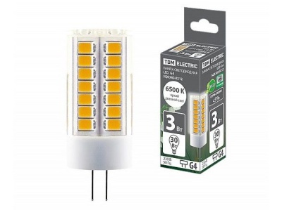 Изображение товара Лампа светодиодная G4 3W 230V 6500К SMD 16*43мм  TDM в Миди Лтд