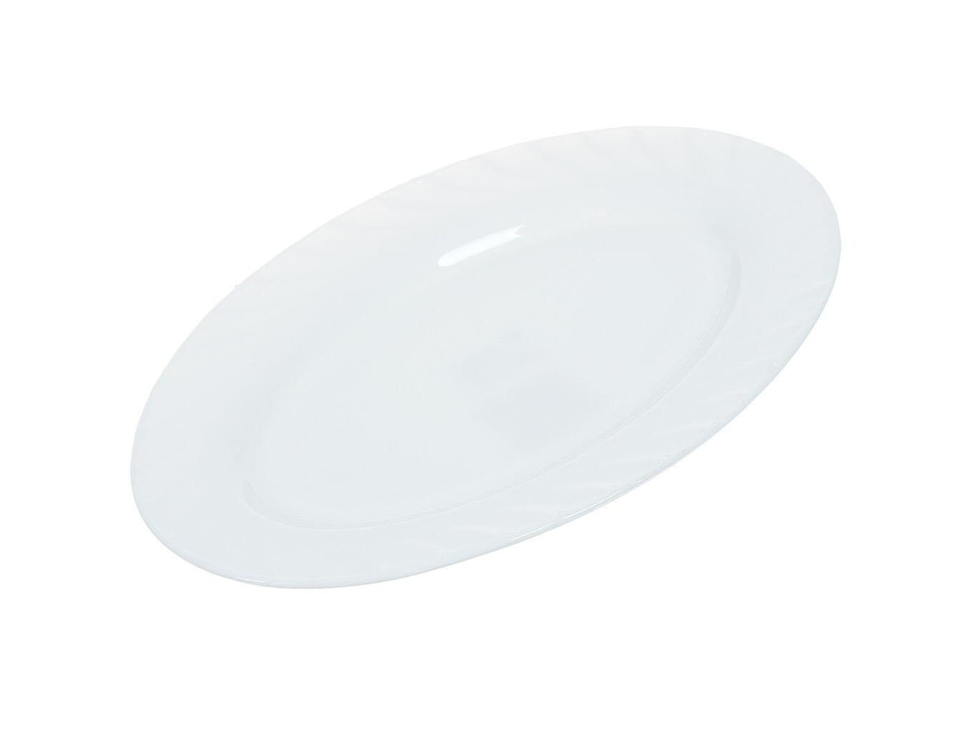 Изображение товара Блюдо стеклокерамика Daniks овал 30 см белое Кристалл (24шт/уп) в Миди Лтд