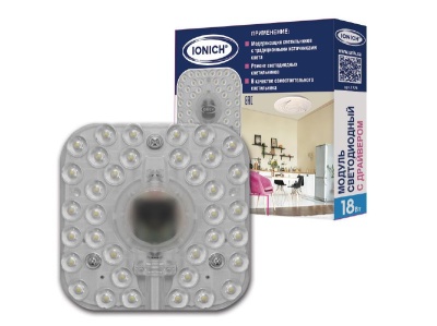 Модуль светодиодный для декор.свет. IONICH 18Вт 1440Лм 230В 6500К 140*140мм IP20 - фото в Миди Лтд Изображение товара Модуль светодиодный для декор.свет. IONICH 18Вт 1440Лм 230В 6500К 140*140мм IP20 в Миди Лтд