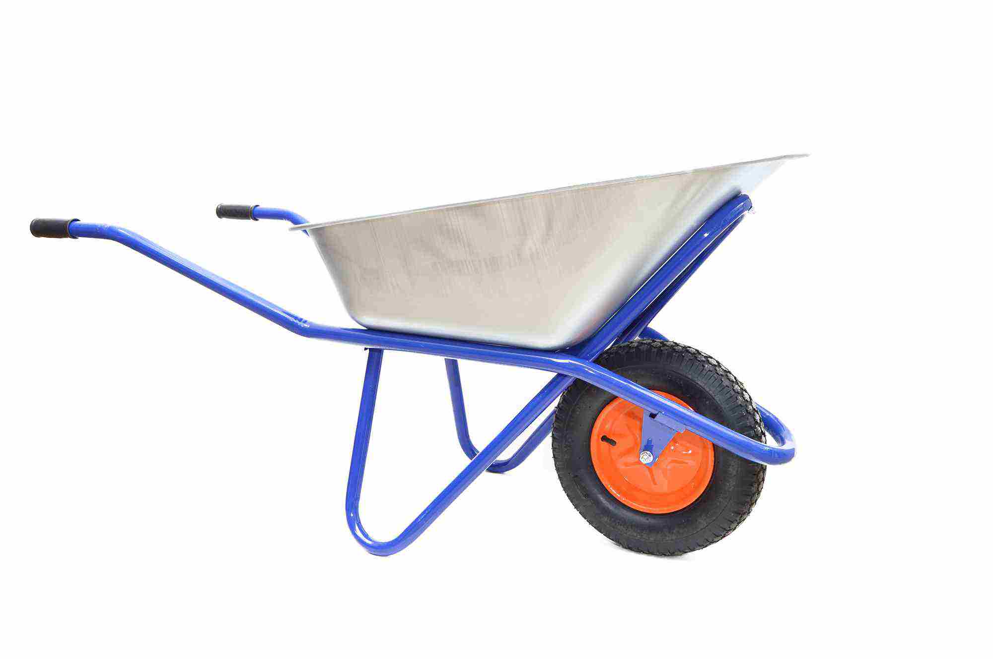 Изображение товара Тачка одноколесная 110л/200кг ( колесо: 4.00-8  пневматическое d16/12) синяя в Миди Лтд